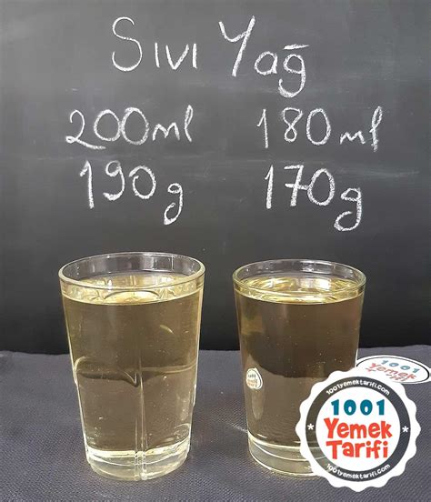 1 su bardağı sıvı yağ kaç ml